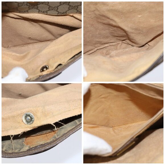 GUCCI GG Supreme Web Sherry Line Shoulder Bag PVC Beige Red Auth - Picture 14 of 15